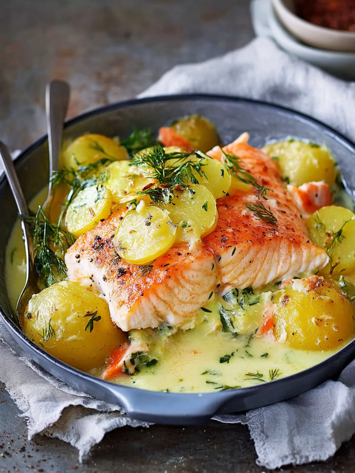Zarter Lachs Auflauf mit Kartoffeln für gemütliche Abende 3 Zarter Lachs Auflauf mit Kartoffeln