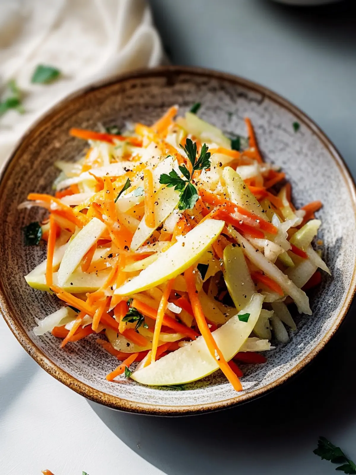 Frischer Kohlrabi-Karotten-Apfel-Salat für einen gesunden Genuss 3 Frischer Kohlrabi-Karotten-Apfel-Salat