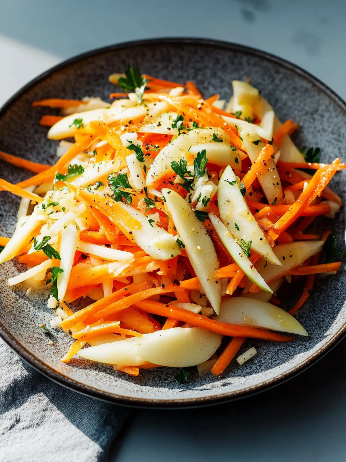 Frischer Kohlrabi-Karotten-Apfel-Salat für einen gesunden Genuss 4 Frischer Kohlrabi-Karotten-Apfel-Salat