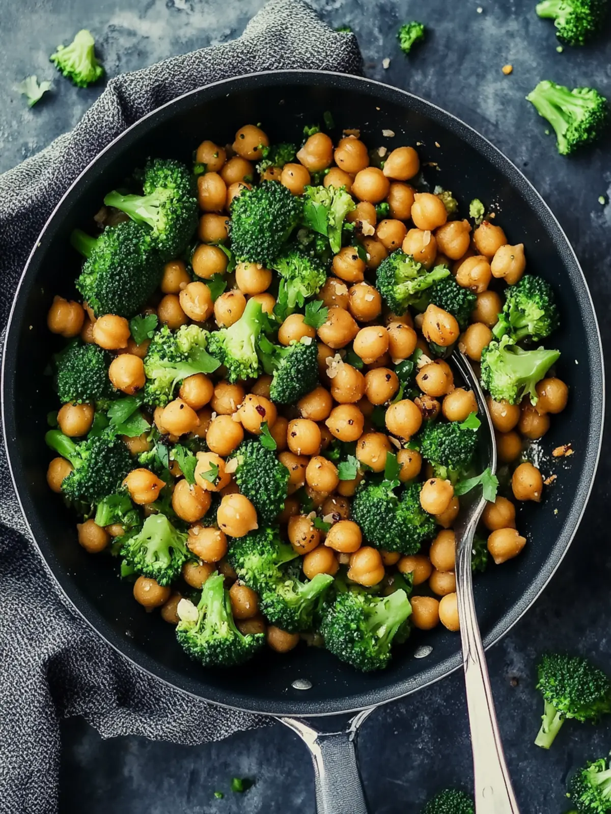 Schnelle und gesunde Brokkoli-Pfanne mit Kichererbsen – Vegan genießen 4 Quick and healthy broccoli pan with chickpeas (vegan)