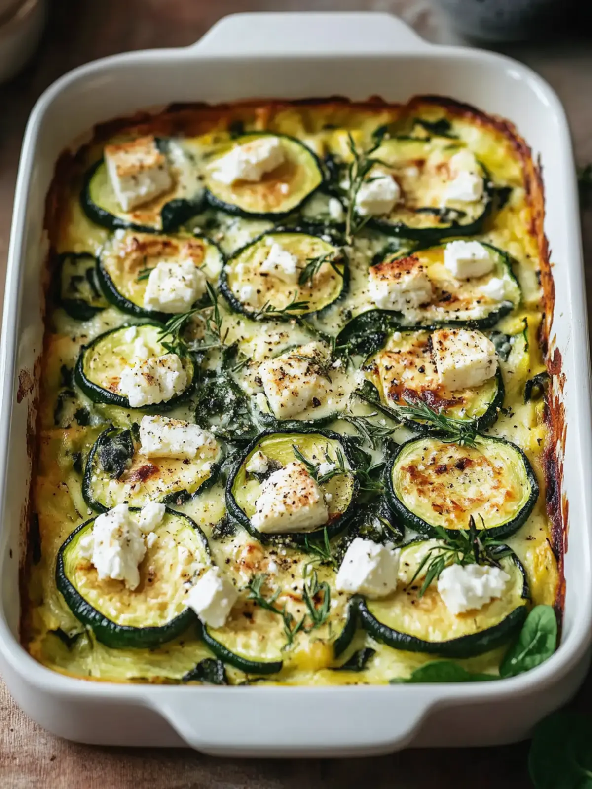 Zucchini Spinat Feta Auflauf mit goldener Käsekruste genießen 4 Zucchini Spinat Feta Auflauf mit einer goldenen Käsekruste