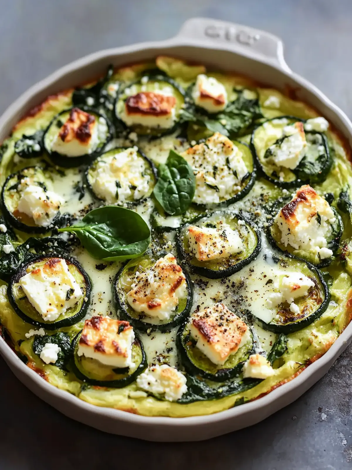 Zucchini Spinat Feta Auflauf mit goldener Käsekruste genießen 3 Zucchini Spinat Feta Auflauf mit einer goldenen Käsekruste